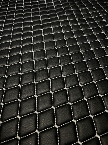 Black with silver gray stitching
